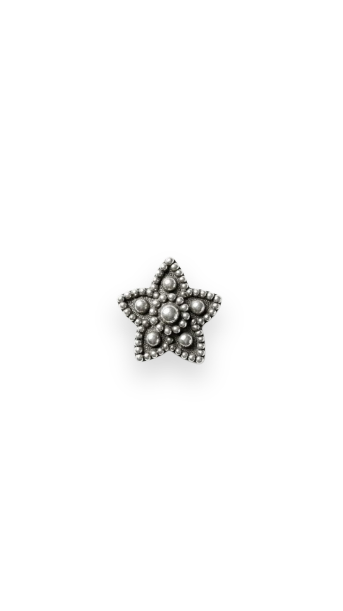 925 Silver Oxidised Star Nose Pin