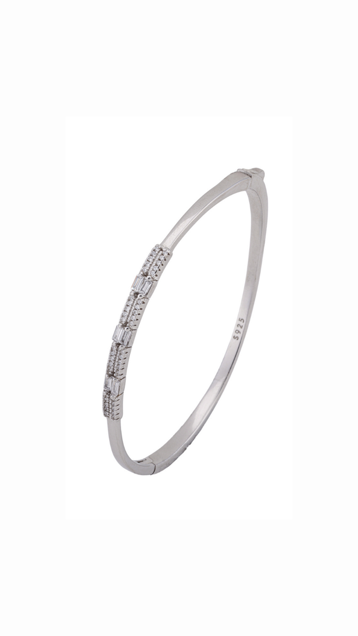 Ornate Rhodium Plated Bracelet