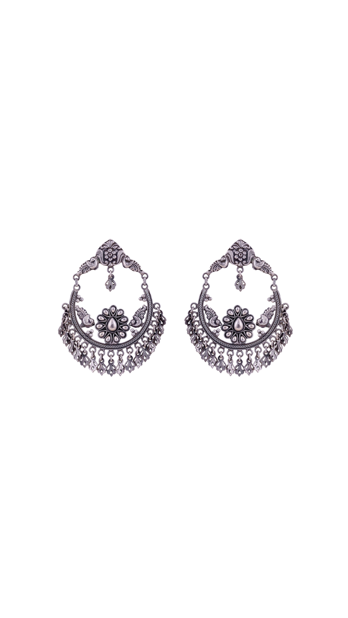 Bird Motif 925 Silver Chandbalis