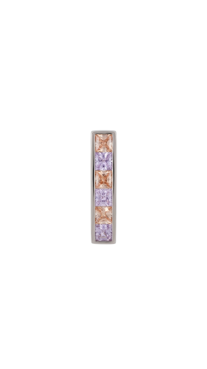 Multi Stone Bar Silver Pendant