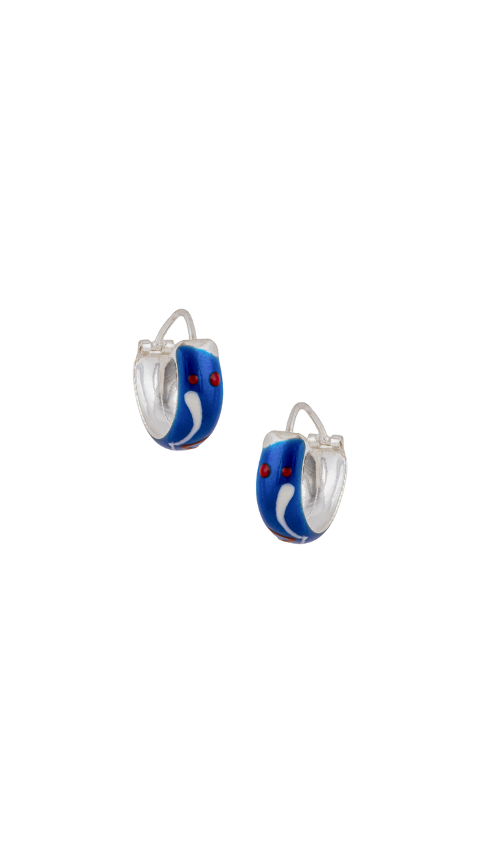 Blue Enamel Hoops