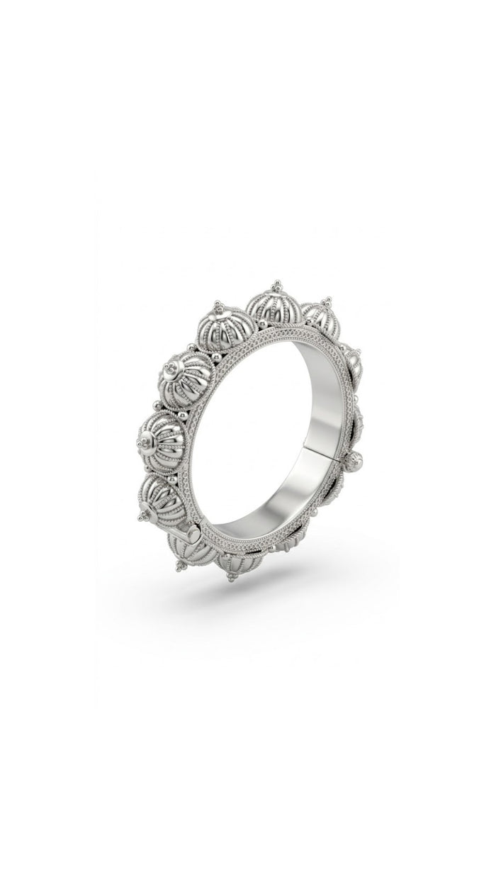 Antique Dome Style Sterling Silver Bangle