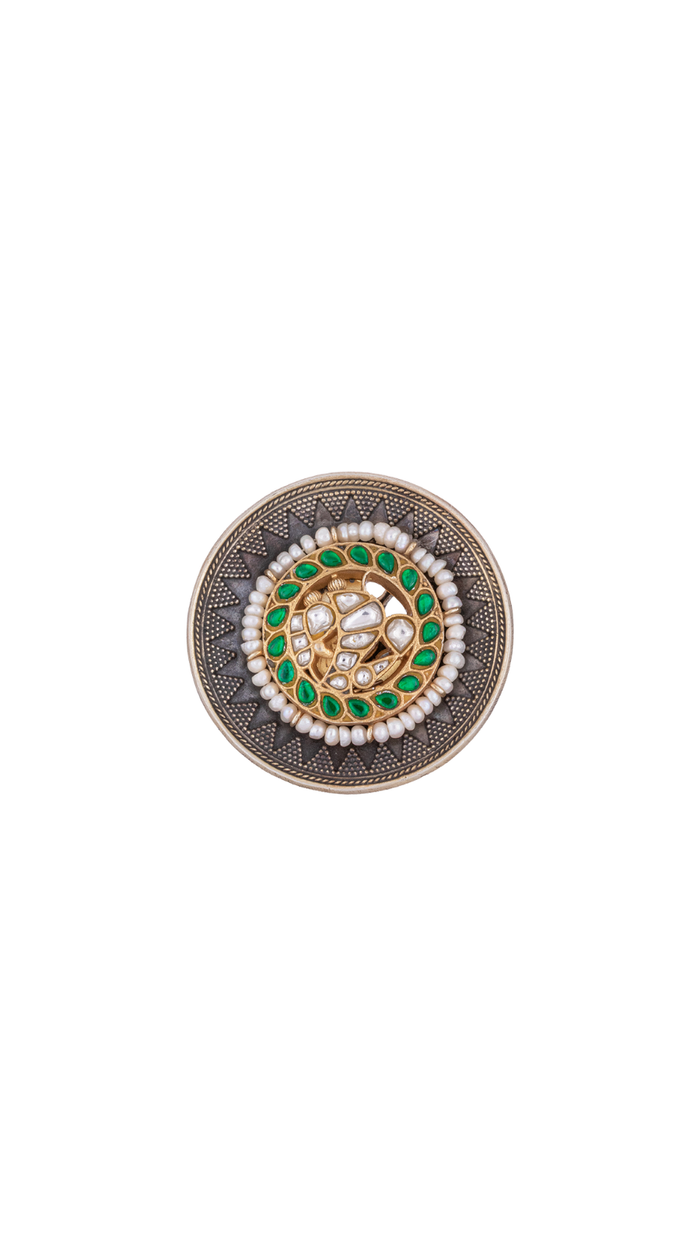 Kundan & Pearl Mandala Ring
