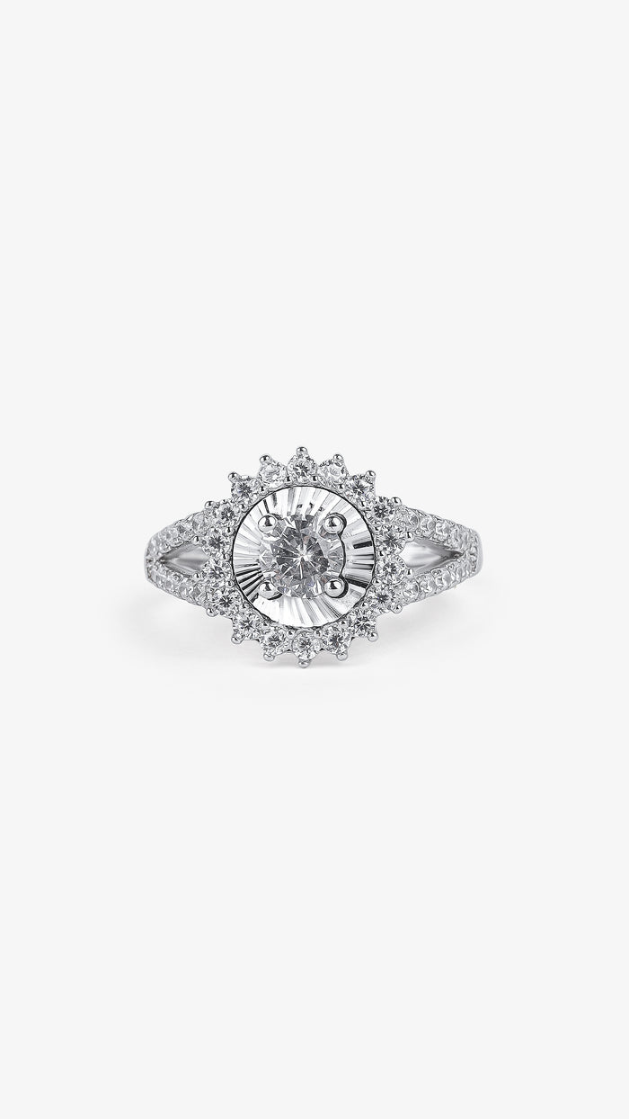 Vintage Starburst 925 Silver Ring