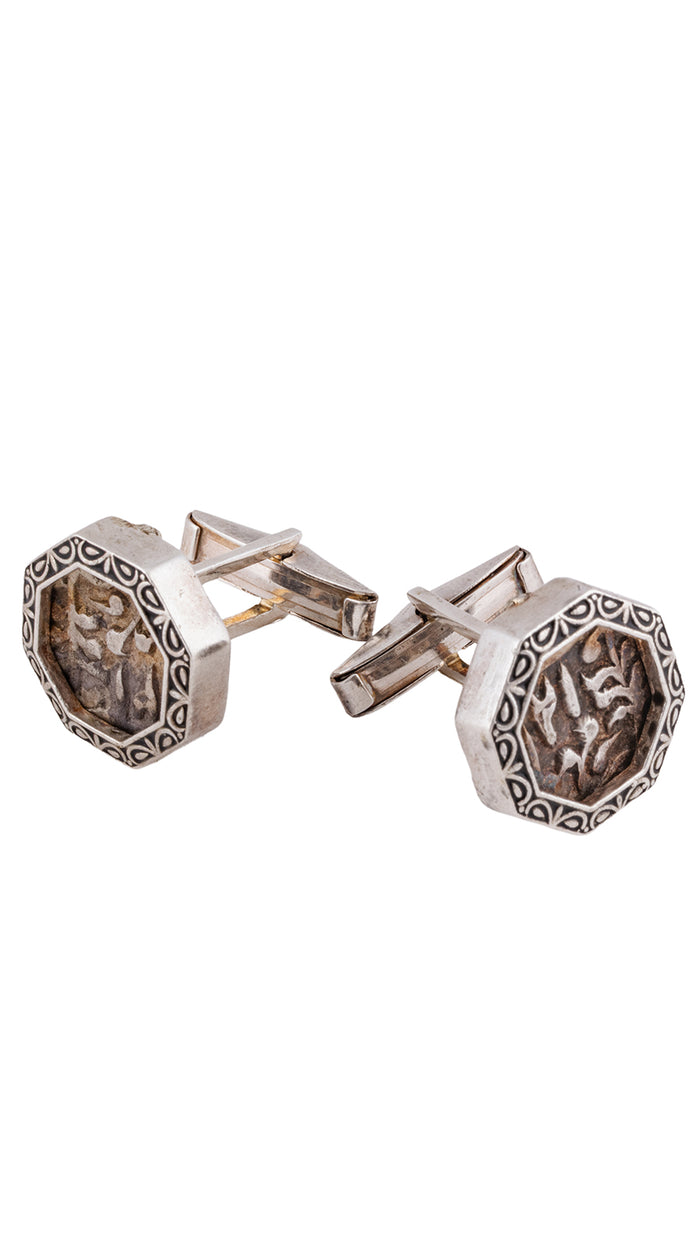 Heritage Octagon Silver Cufflinks