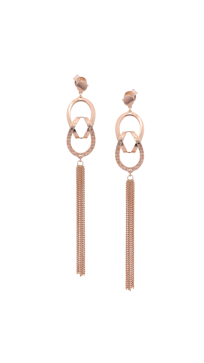 Rose Gold Long Tassel Earrings