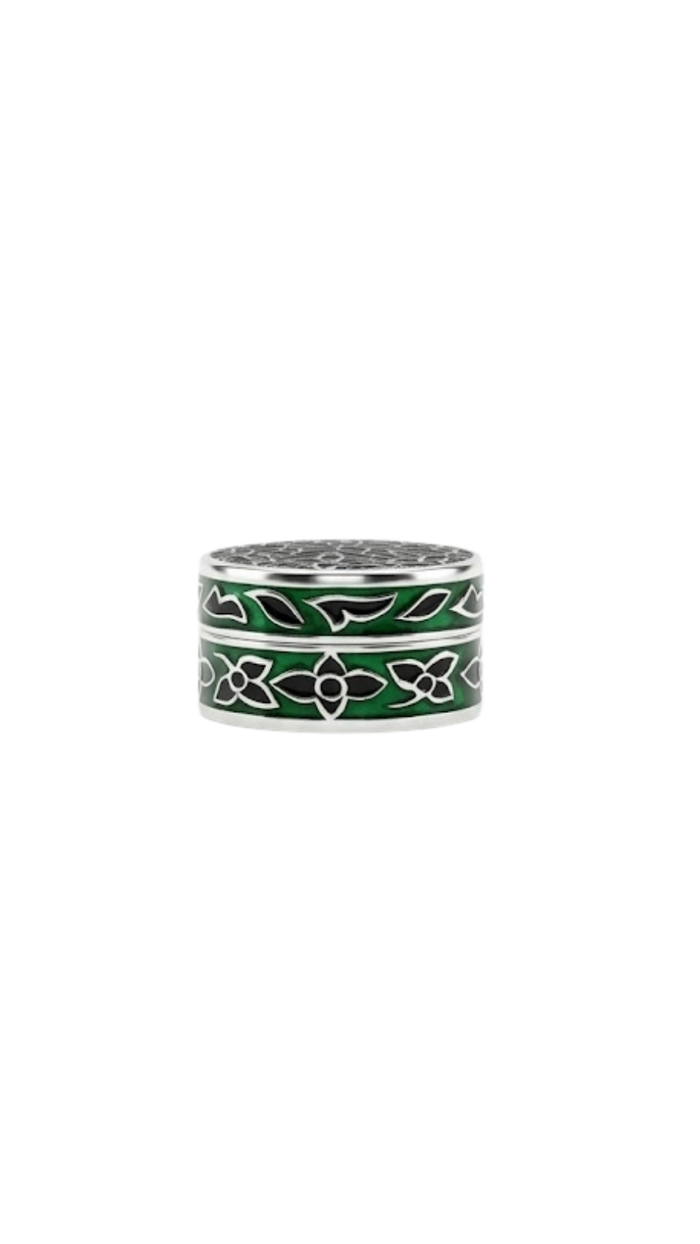 Green Enamel 925 Silver Box