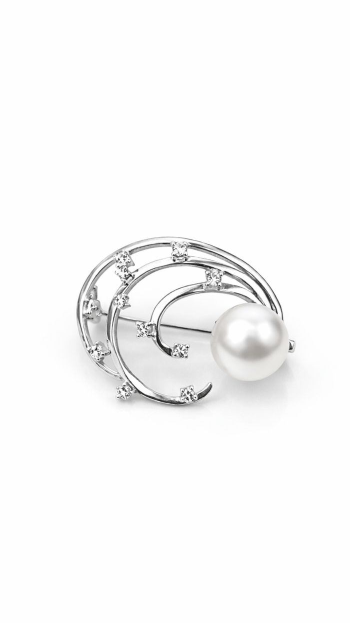 Celestial Pearl Orbit Brooch