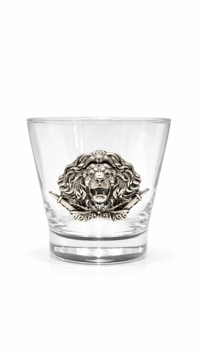 Roaring Lion Crest Silver Glassware