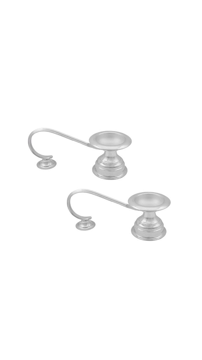 Silver Diya Pair