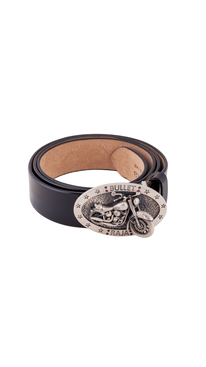 Bullet Raja 925 Silver Leather Belt