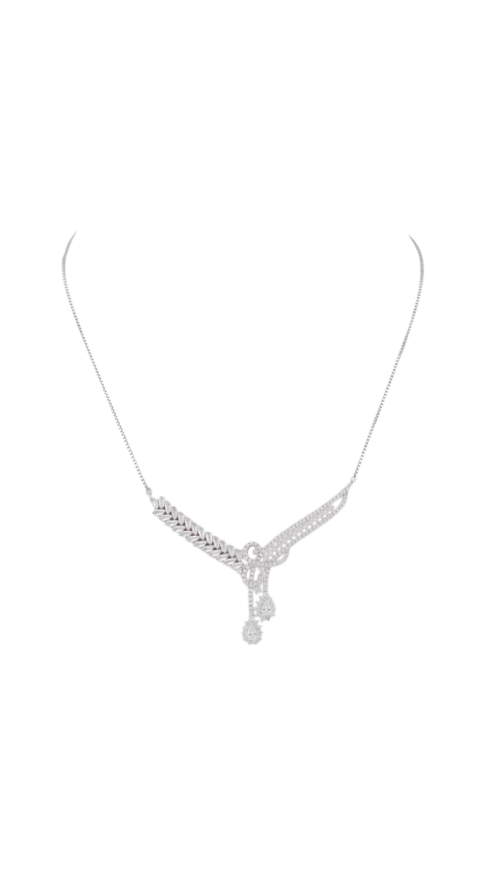 Celeste Drop Silver Necklace