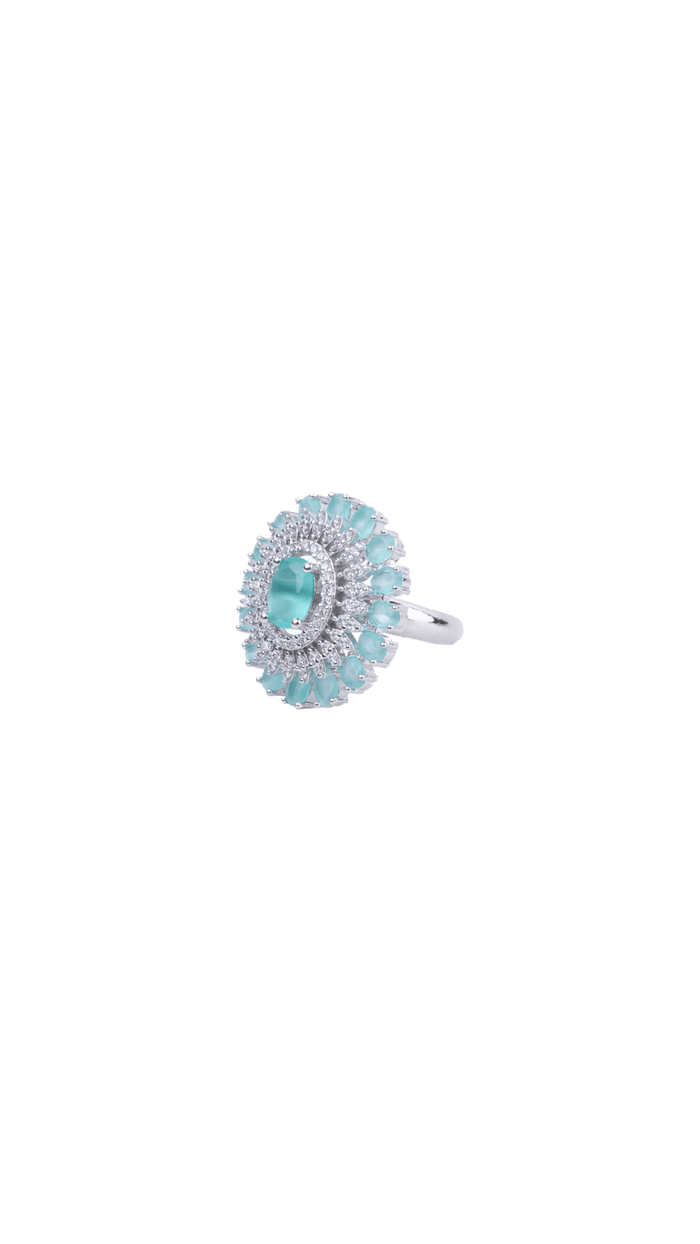 Floral Cluster 925 Silver Ring