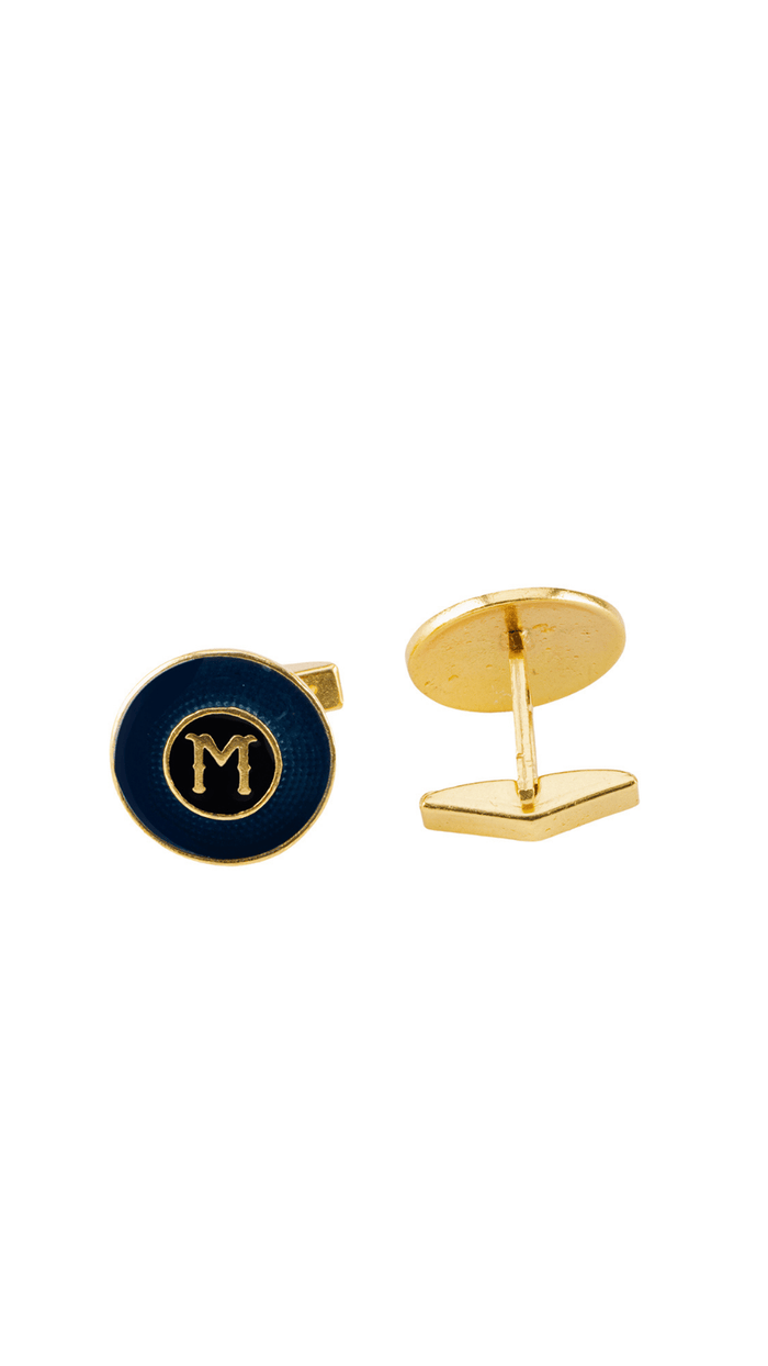 925 Silver M Initial Cufflinks