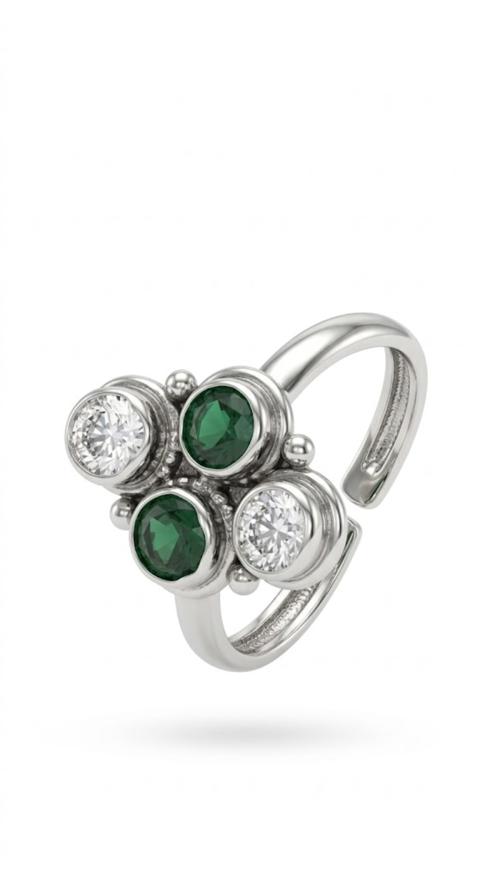 Quad-Stone Toe Rings