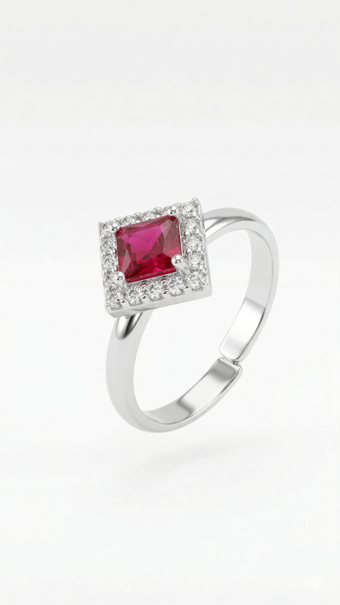 Ruby Square Toe Ring