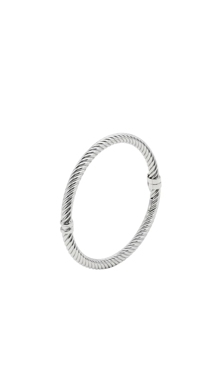 Twisted Rope 925 Solid Silver Bangle
