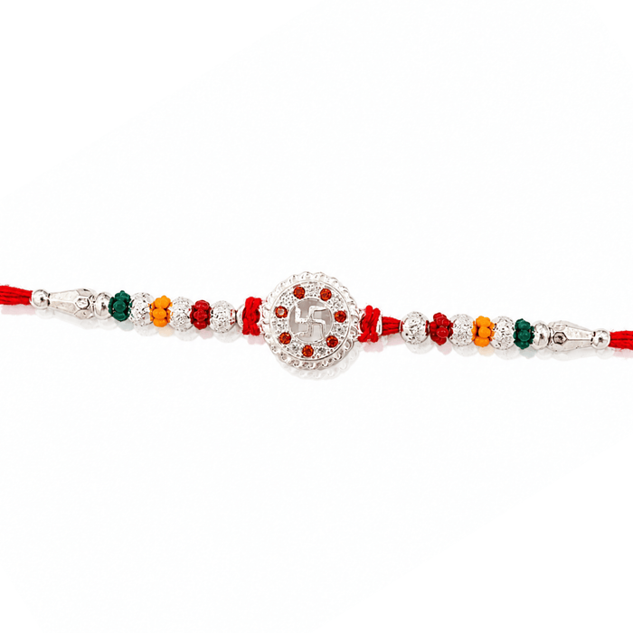 92.5 Swastik Silver Rakhi for Brother