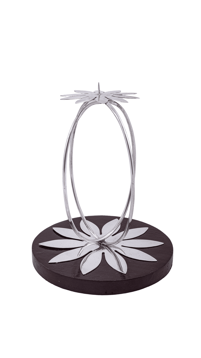 925 Sterling Silver Floral Candle Stand