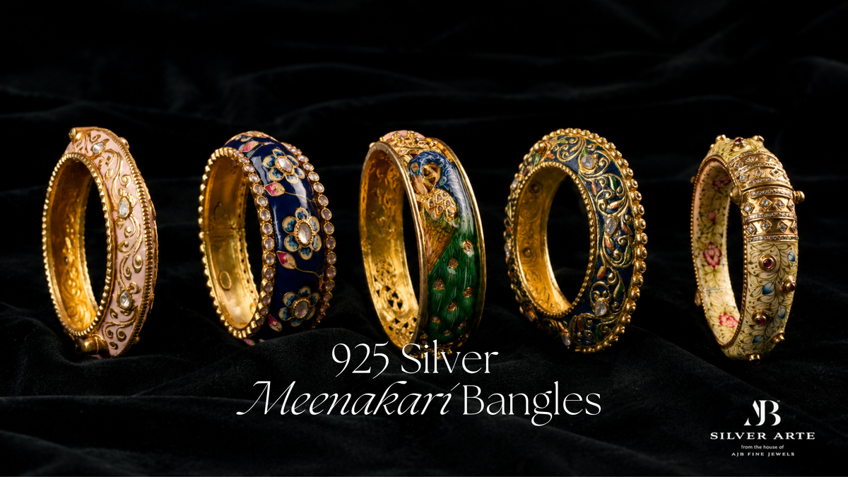 Handcrafted 925 Silver Meenakari Bangles for Women