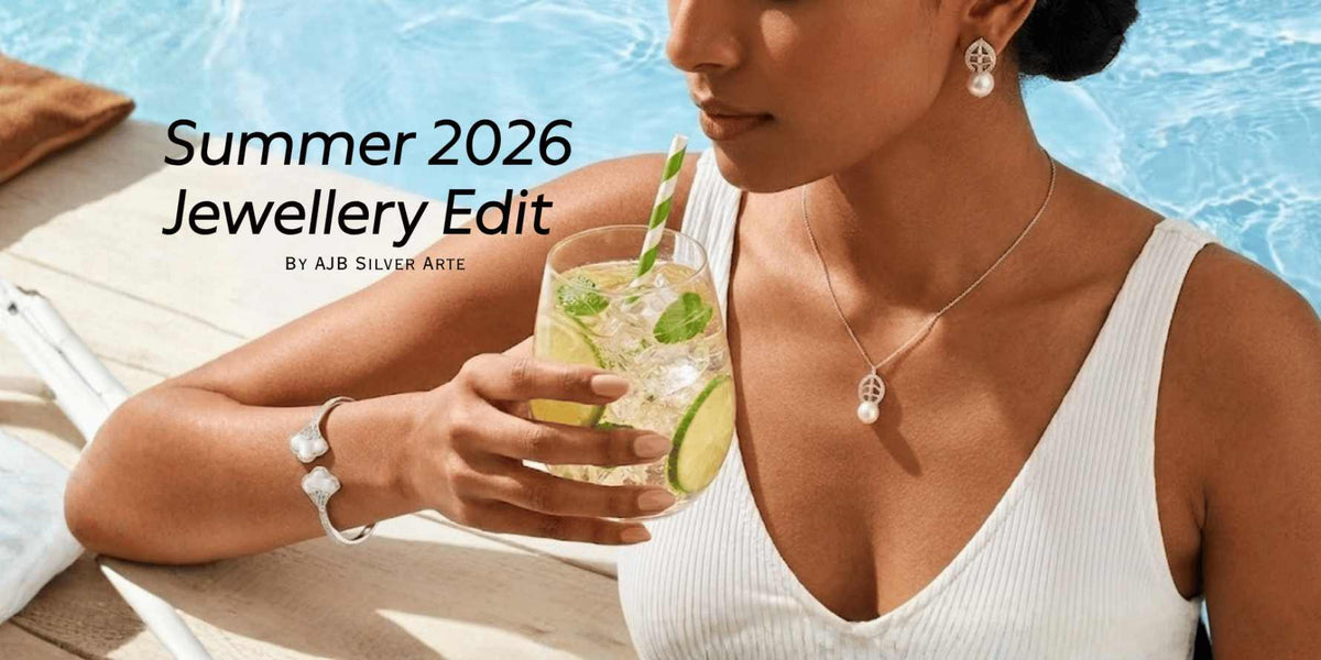 Woman styling 925 silver earrings for summer outfit