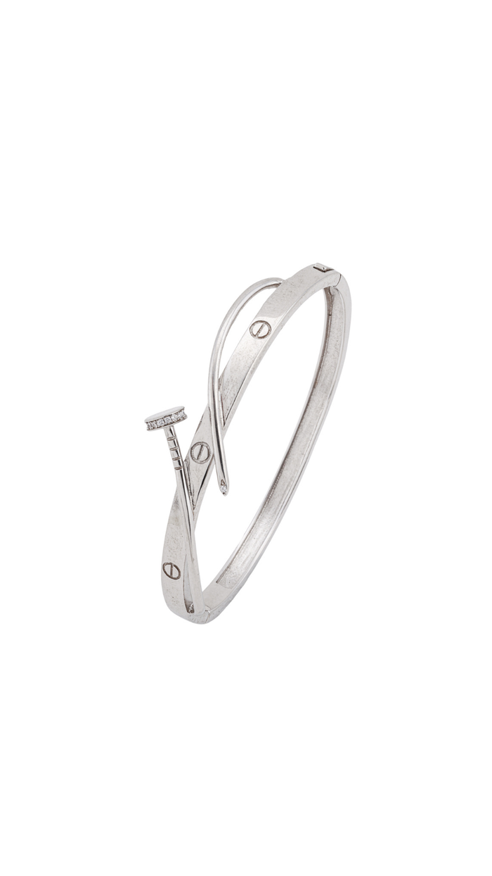 Contemporary Crossover Nail Cuff Bangle