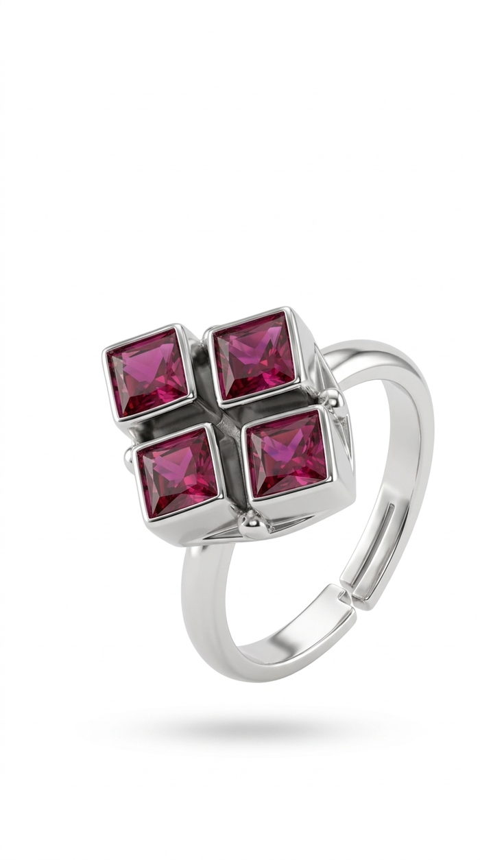 Square Cluster Toe Rings