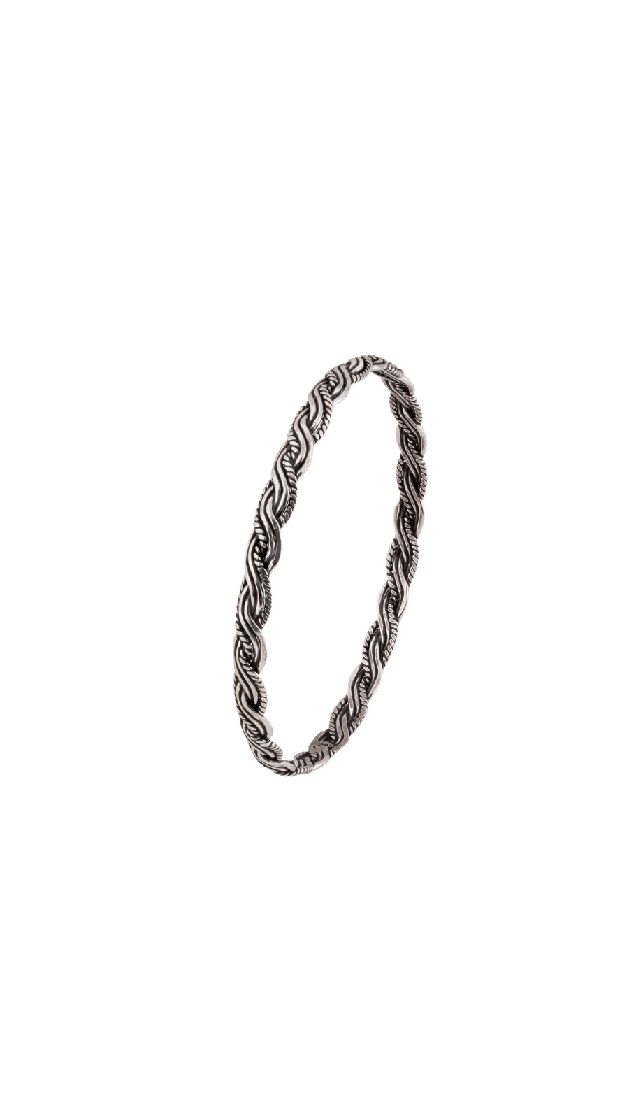Textured S-Link Sterling Silver Bangle