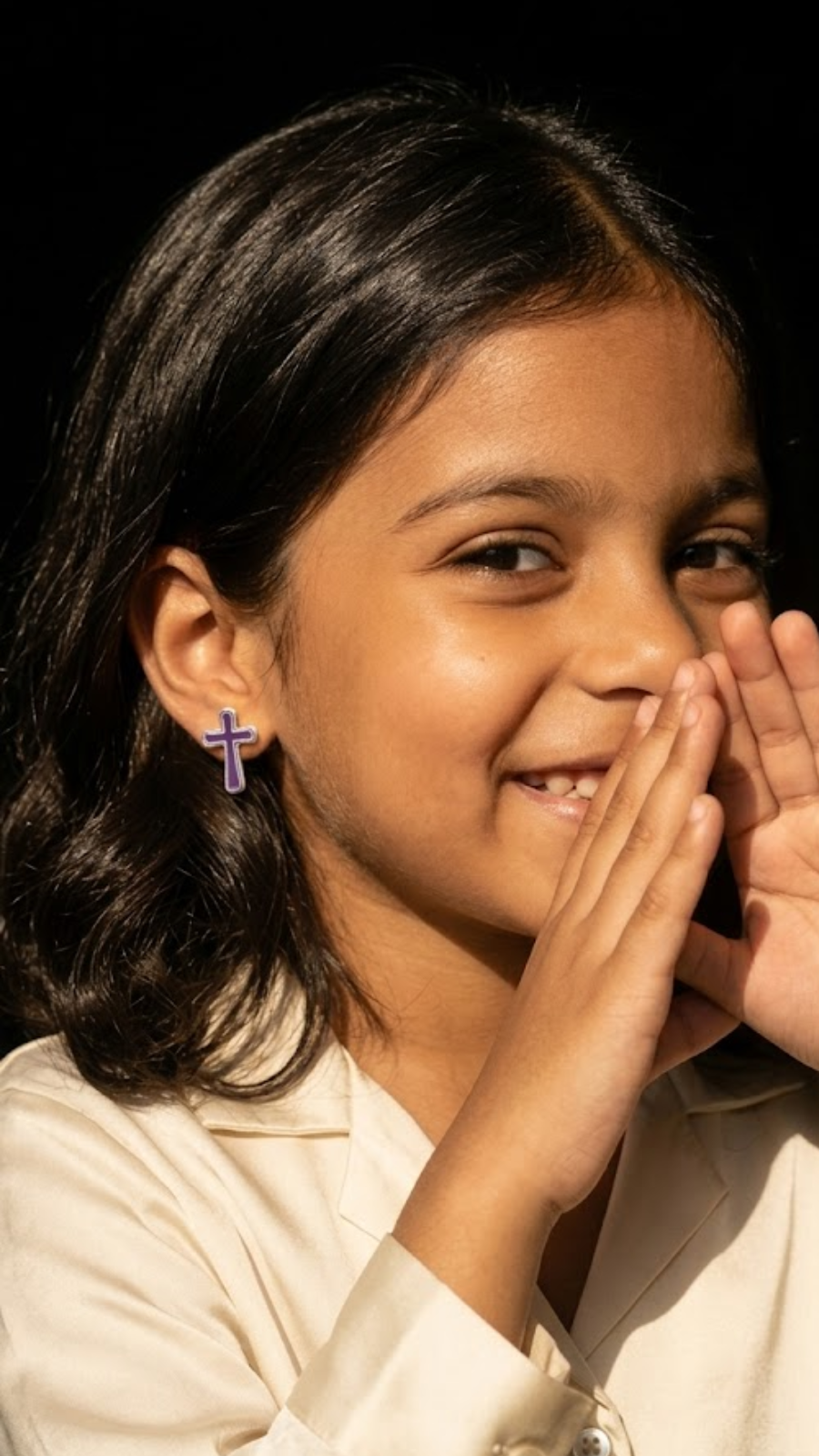 AJB Silver Arte: Royal Purple Enamel Crosses