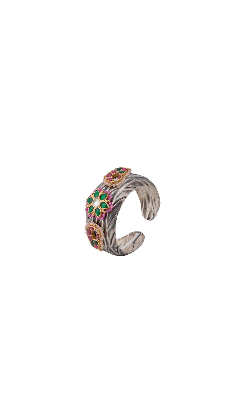 AJB Silver Arte: Tribal Fusion 925 Solid Silver Bangle