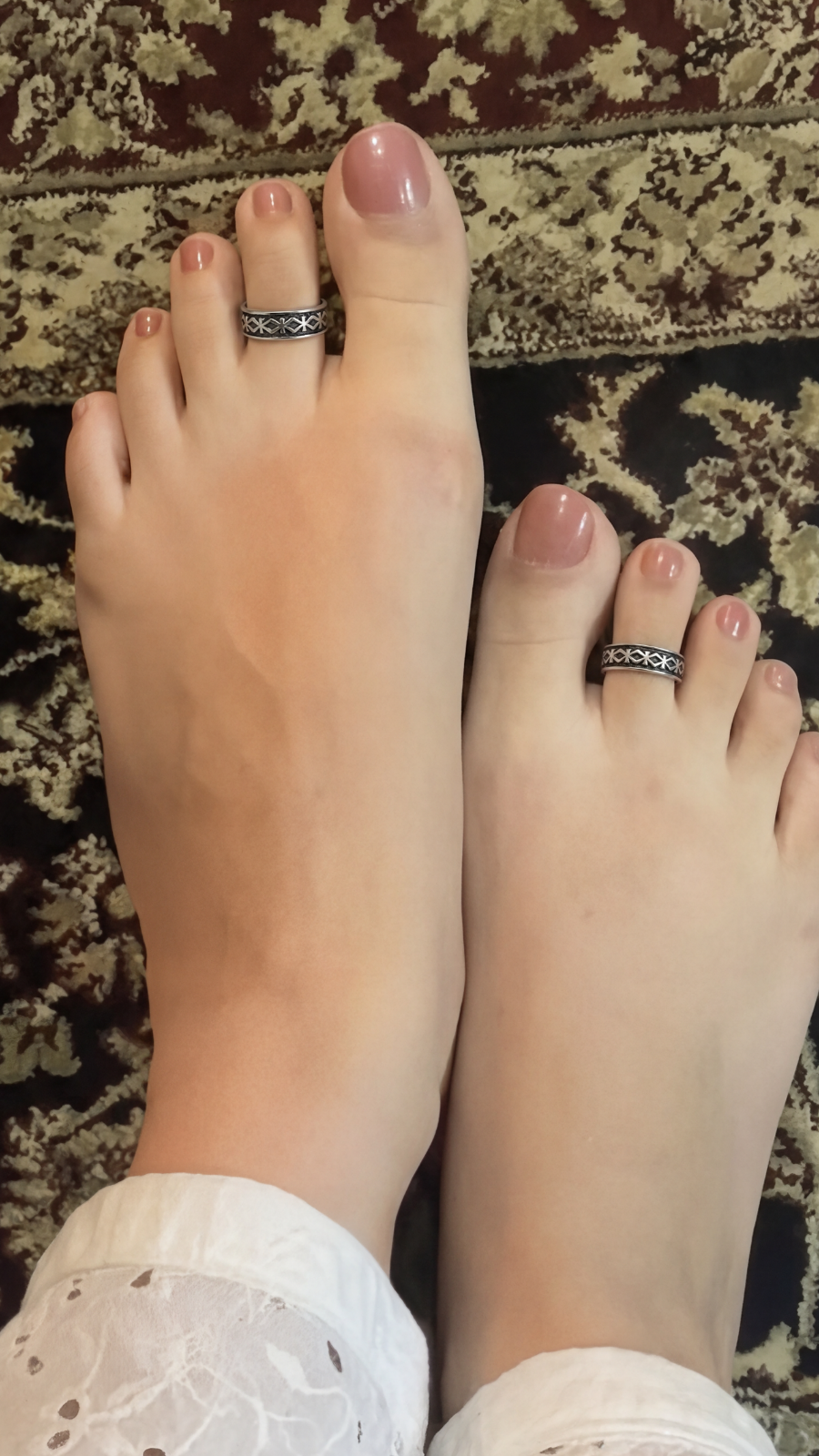 Geometric Tribal Engraved Toe Rings