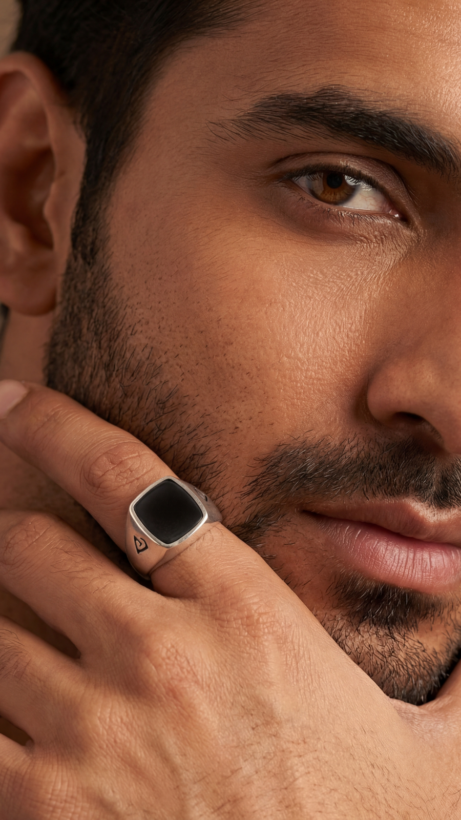 Square Onyx 925 Silver Ring
