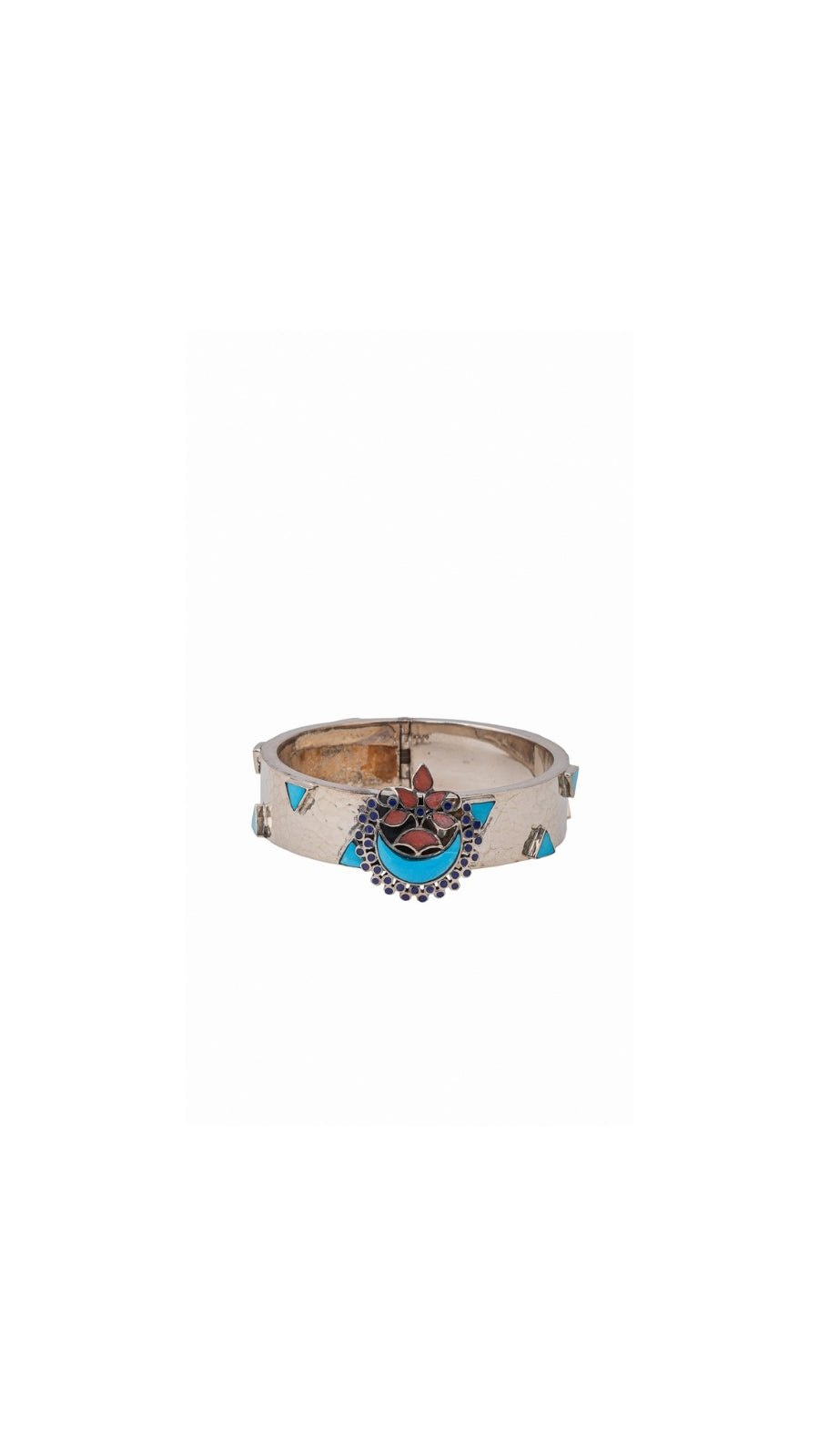 AJB Silver Arte: Tribal Enamel 925 Solid Silver Bangle