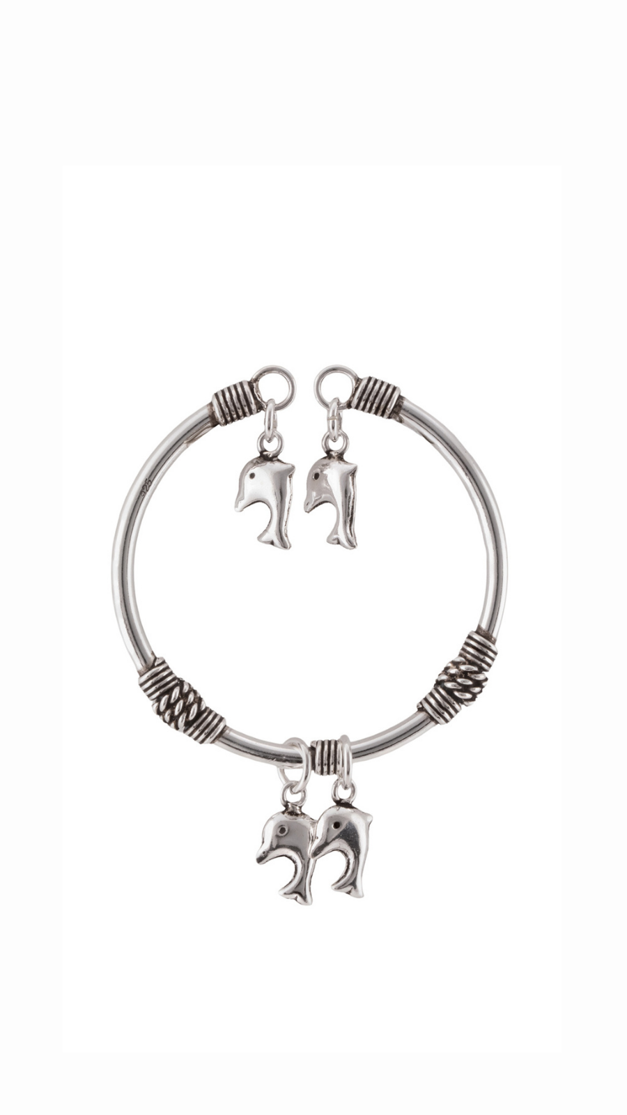 AJB Silver Arte Dolphin Charm Bracelet