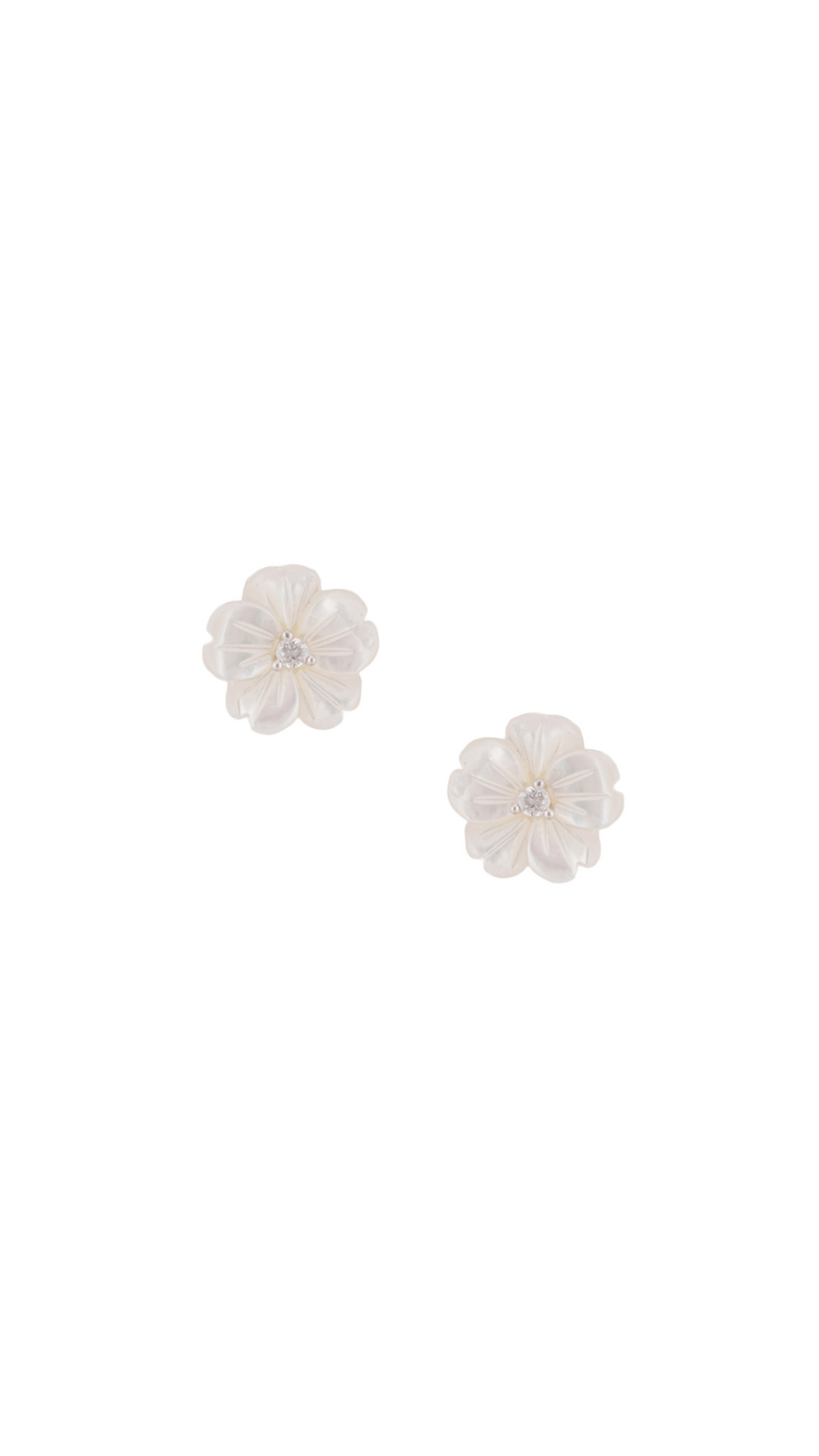 Luminous Mother of Pearl Flower Studs