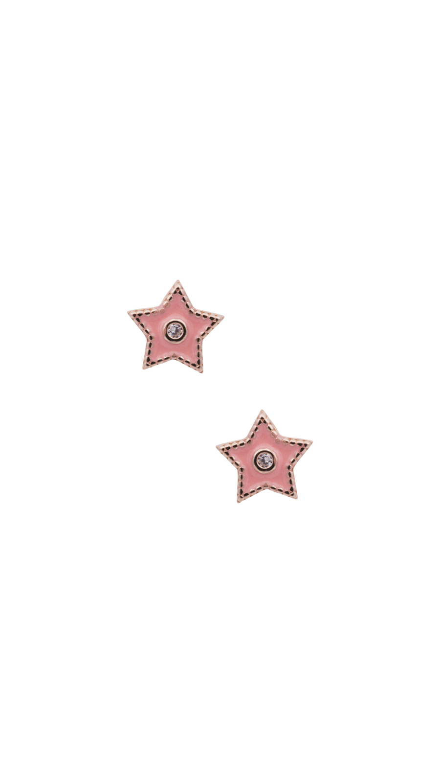 AJB Silver Arte Pink Star Crystal Earrings