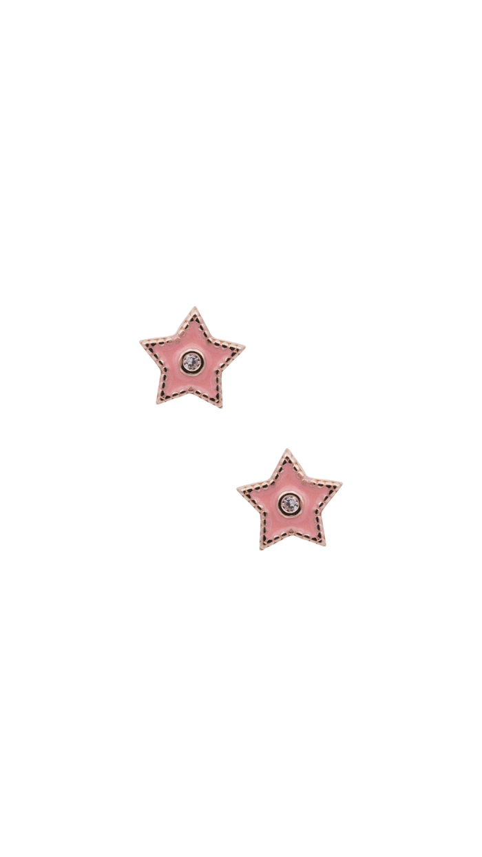 Pink Star Crystal Earrings