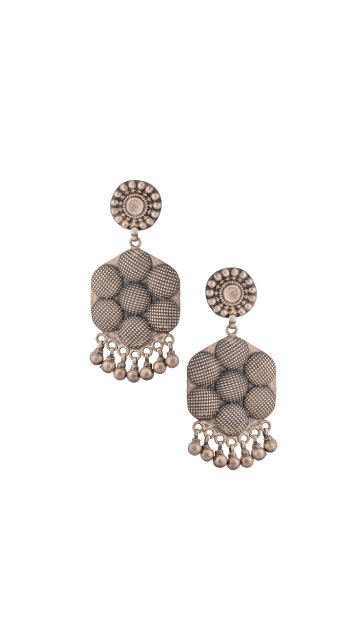 Textured 925 Silver Earrings