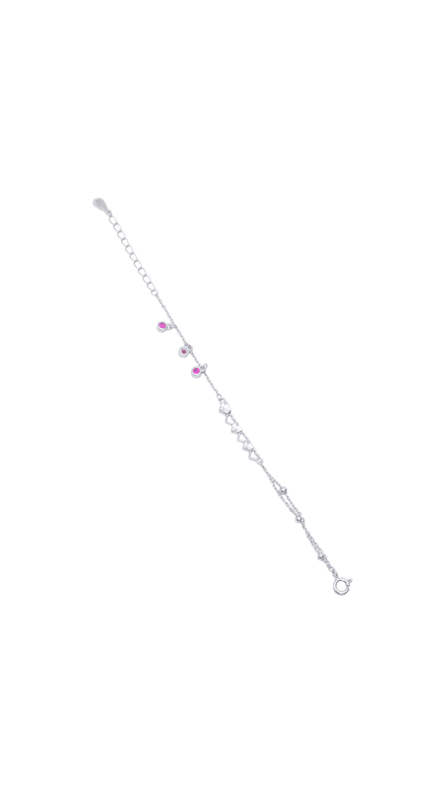 Pink Gemstone Silver Bracelet