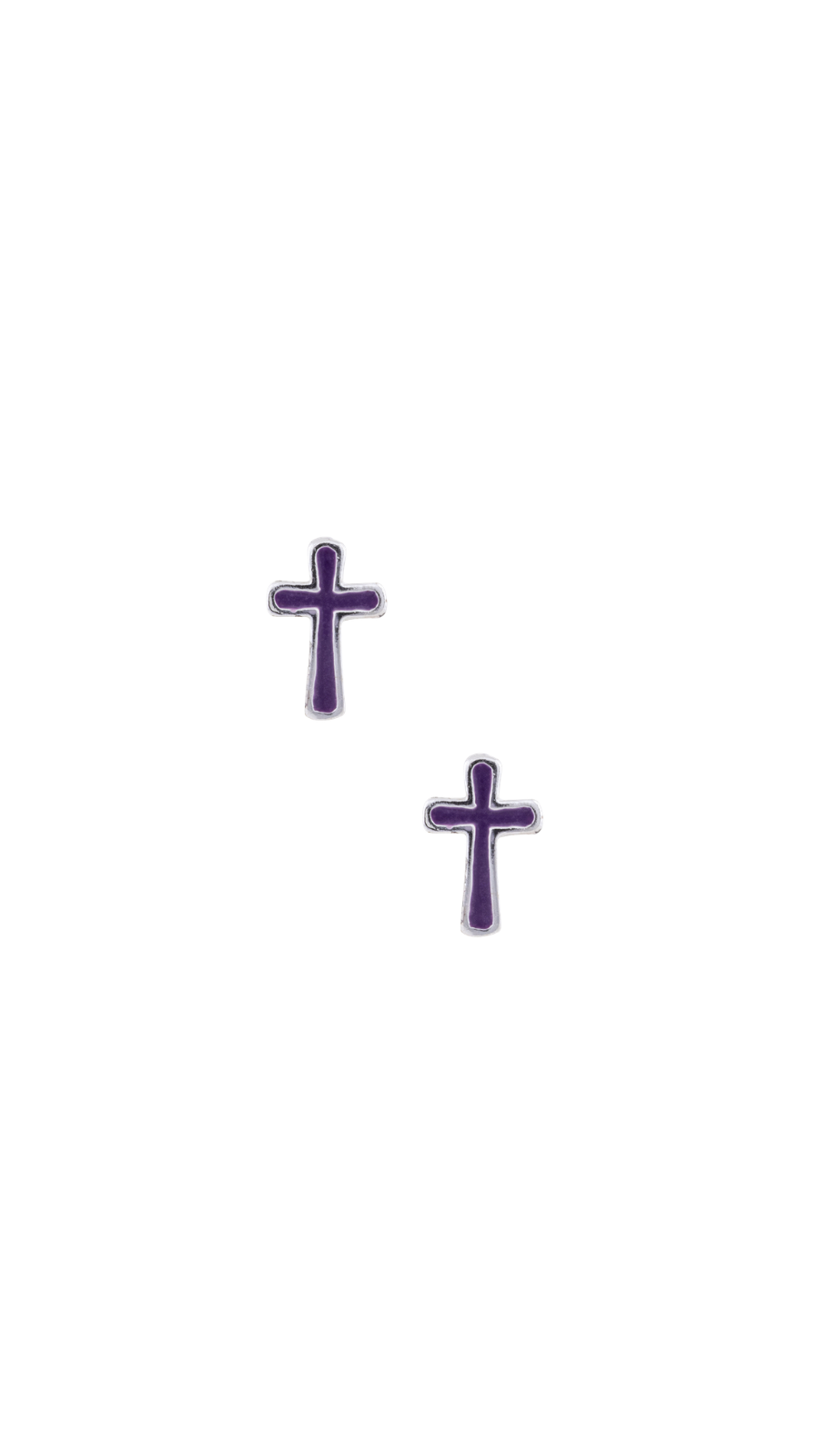 AJB Silver Arte: Royal Purple Enamel Crosses