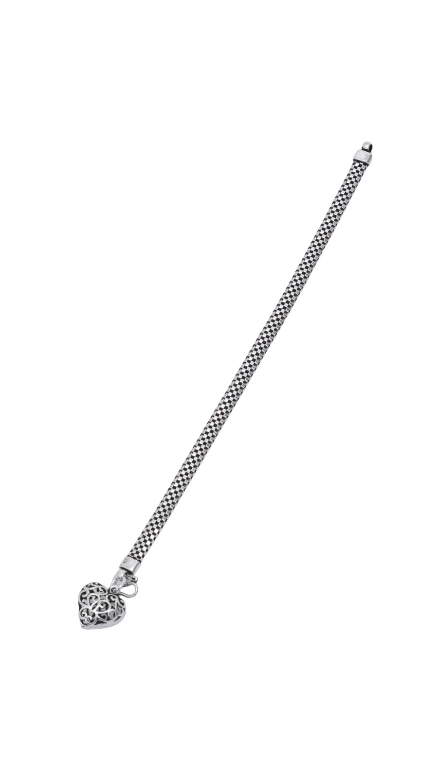 Intricate Filigree Heart Charm Bracelet