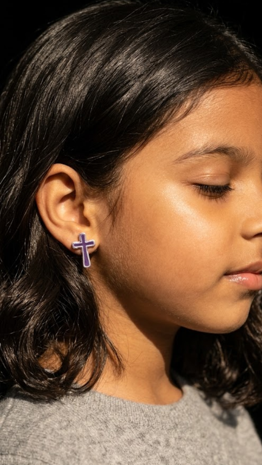 AJB Silver Arte: Royal Purple Enamel Crosses