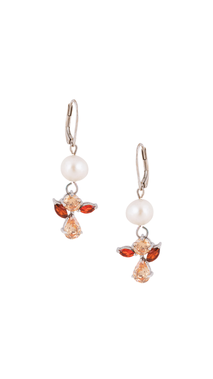 Pearl & Citrine Drop Earrings
