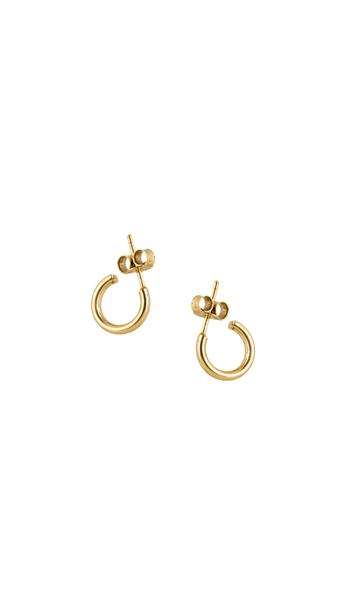 Dainty Gold Polish Silver Hoops