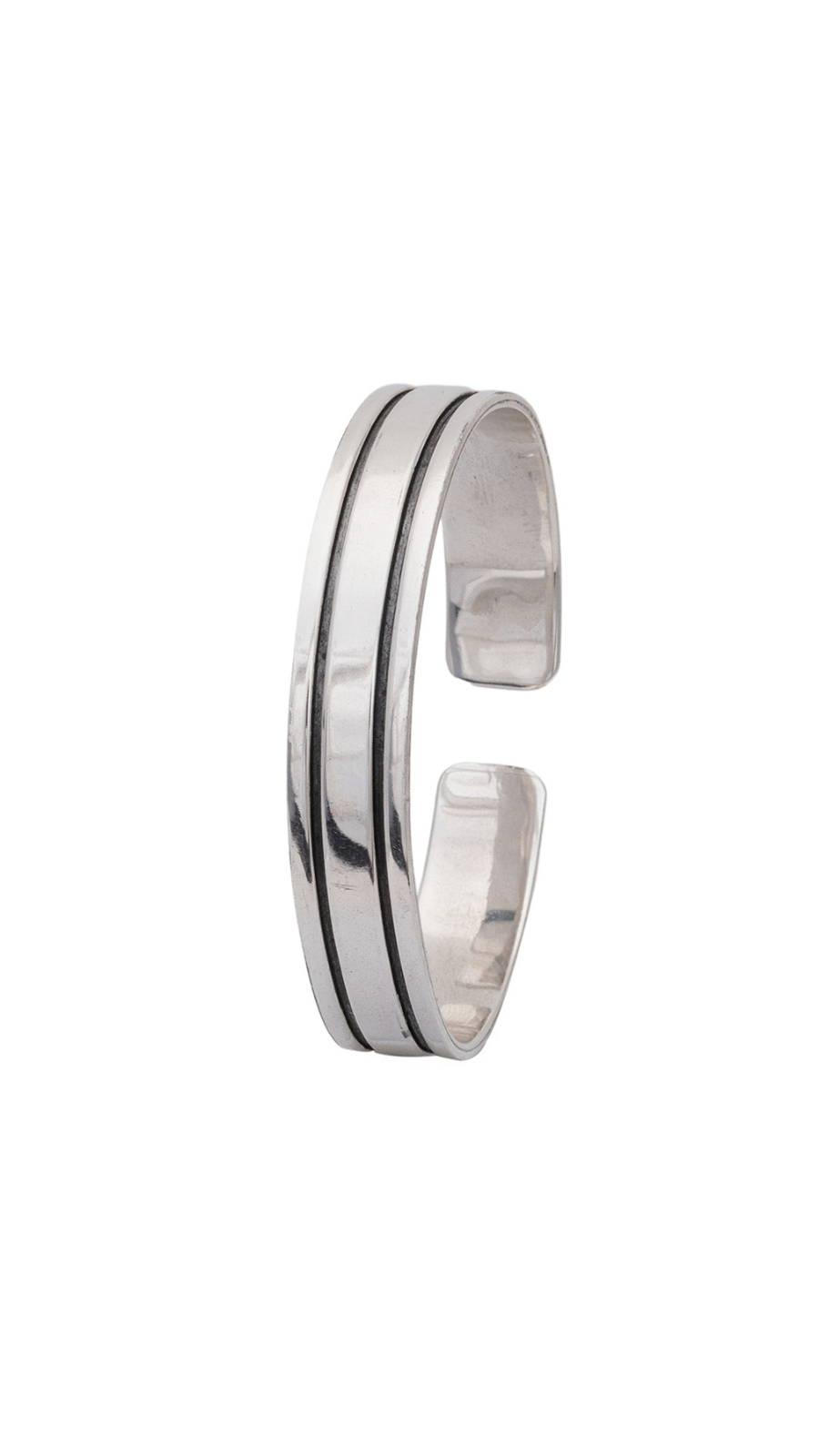 AJB Silver Arte Men's Parallel Line Kada