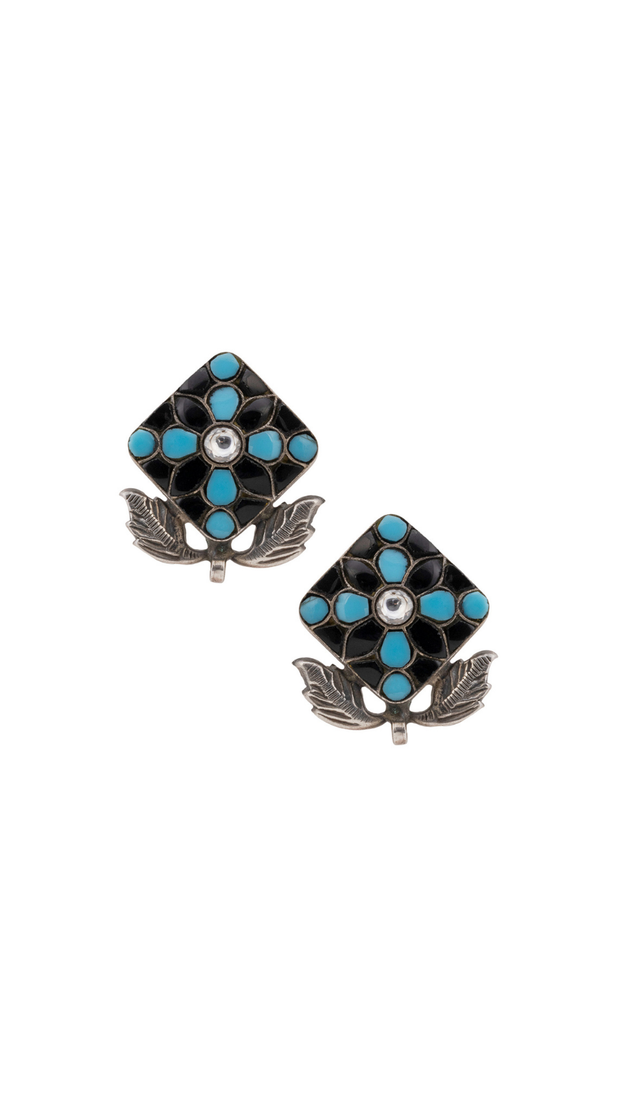 Meenakari Square Stud Earrings