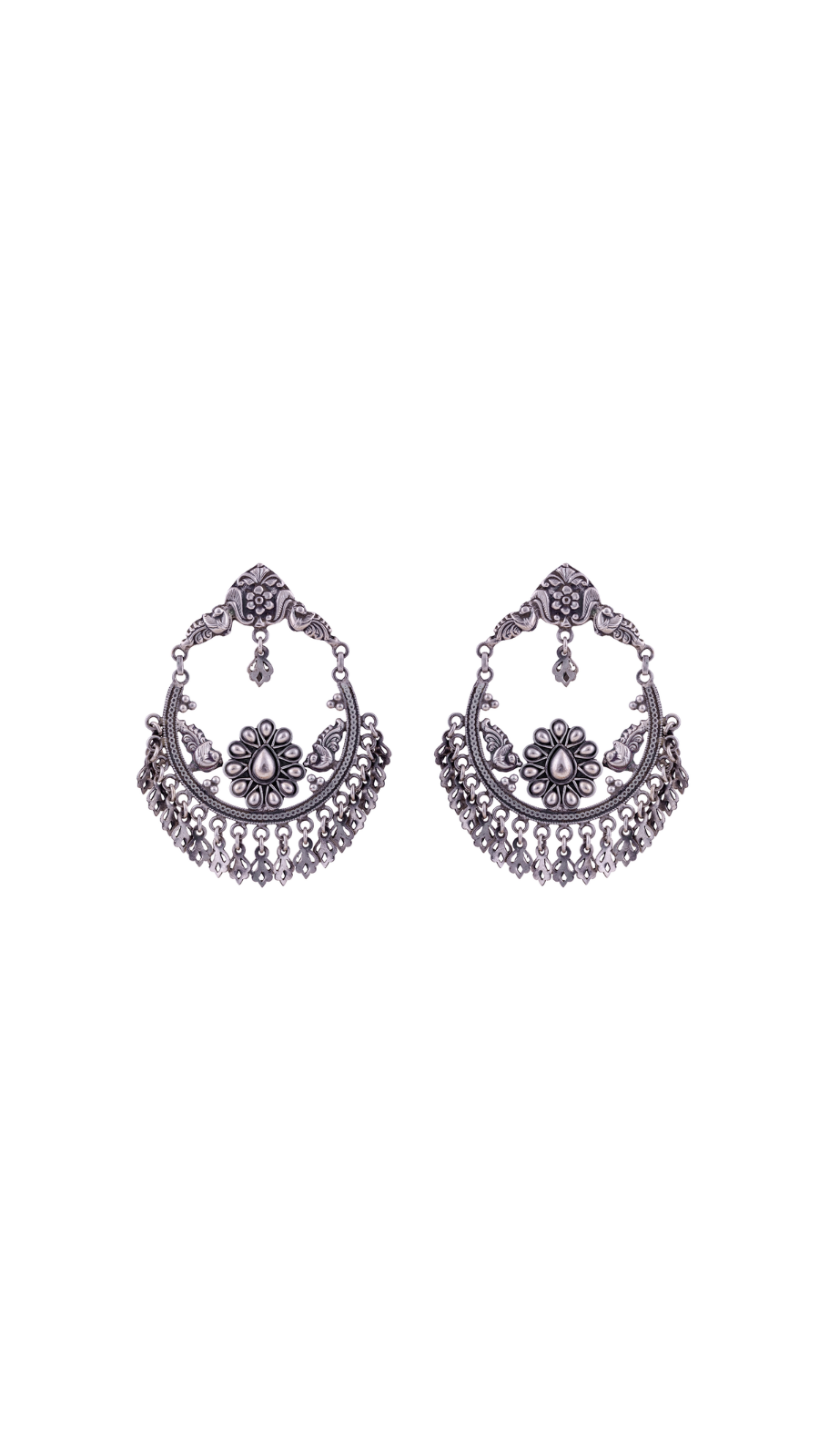 Bird Motif 925 Silver Chandbalis