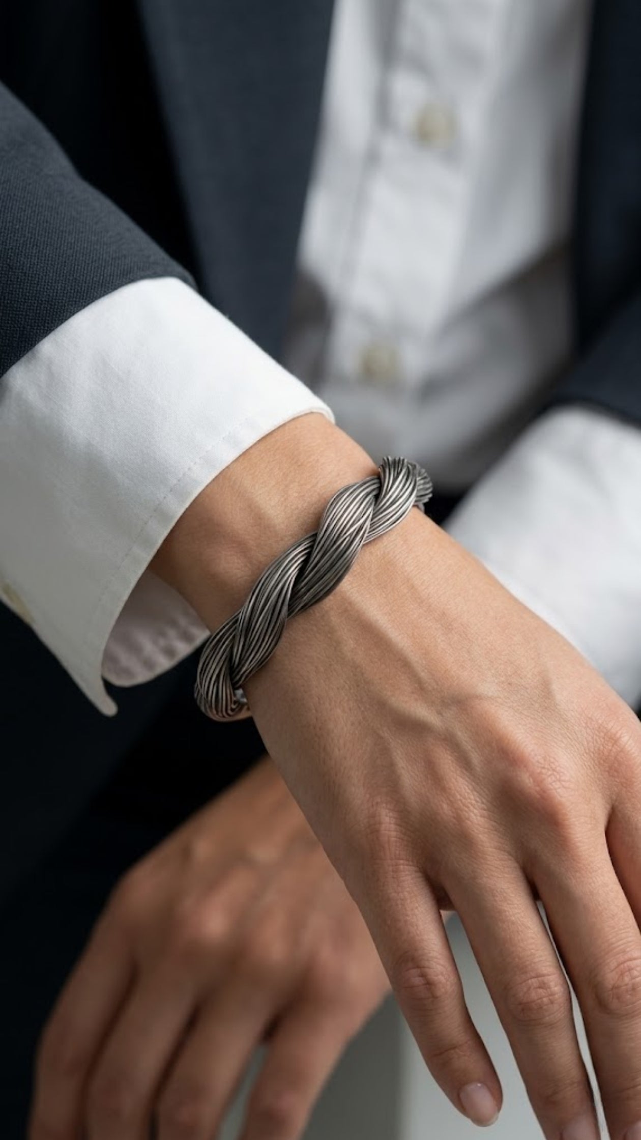Classic Twisted Rope 925 Sterling Silver Bangle