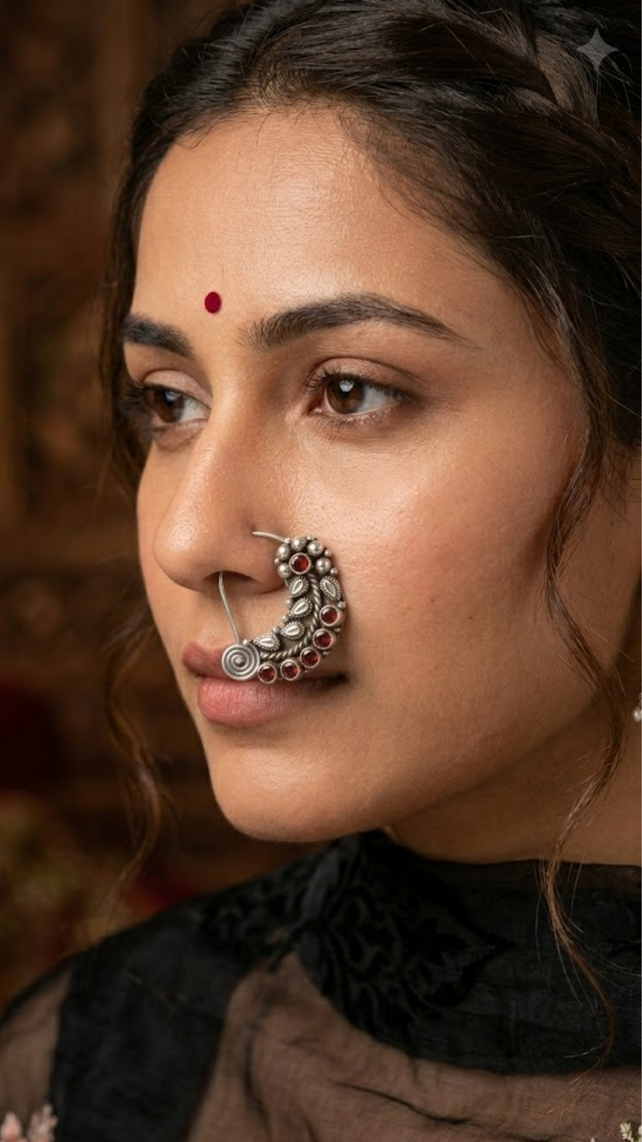 Oxidised 925 Silver Maharashtrian Nath