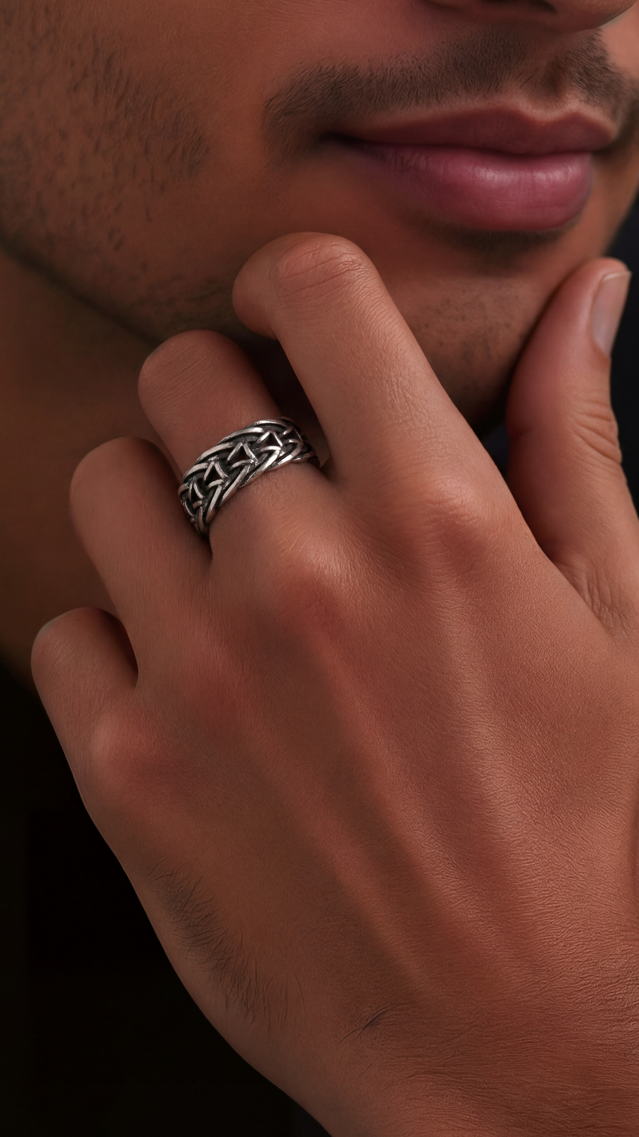 AJB Silver Arte Braided 925 Silver Band